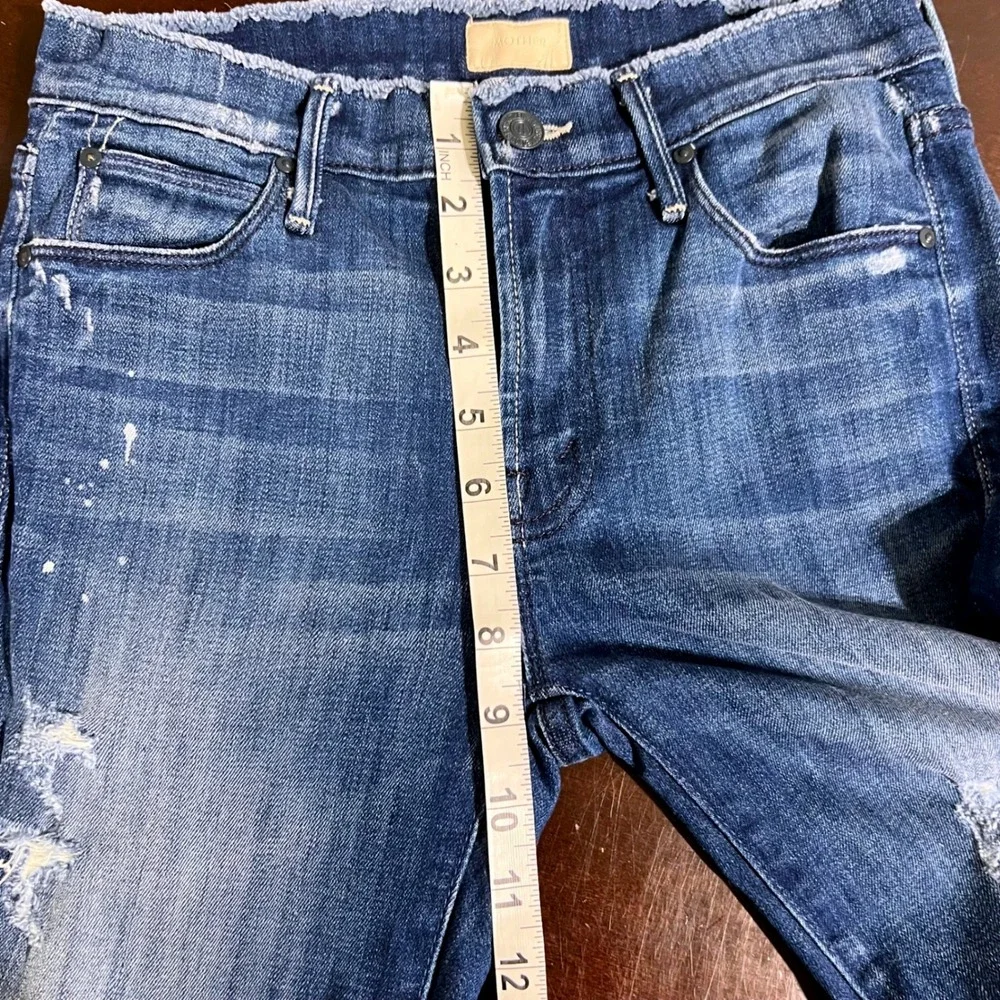 MOTHER The Double Fray Charmer Distressed Skinny Jeans Take the Edge Off Size 25
